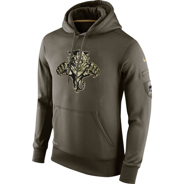 Men NHL Florida Panthers Nike Olive Salute To Service KO Performance Hoodie Green->florida panthers->NHL Jersey